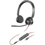 Poly Blackwire 3325 Microsoft Teams Certified USB-C Headset - Stereo - USB Type C  Mini-phone (3.5mm) - Wired - 32 Ohm - 20 Hz - 20 kHz - On-ear - Binaural - Open - 7.05 ft Cable - Omni