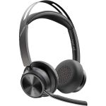 Poly Voyager Focus 2 USB-C Headset - Siri  Google Assistant - Stereo - USB Type C  Micro USB - Wired/Wireless - Bluetooth - 300 ft - 20 Hz - 20 kHz - On-ear - Binaural - Open - 4.92 ft