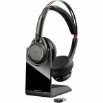 HP Voyager Focus B825 UC USB-C Headset +Charging Stand - Google Assistant  Siri - Stereo - USB Type C - Wireless - Bluetooth - 98.4 ft - 20 Hz - 20 kHz - On-ear - Binaural - Ear-cup - E