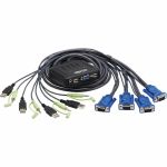Tripp Lite 4-Port VGA KVM Switch with Built-In VGA  USB and 3.5 mm Audio Cables - 4 Computer(s) - 1 Local User(s) - 2048 x 1536 - 4 x USB4 x VGA - TAA Compliant