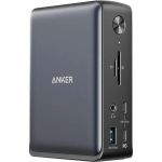 ANKER 575 USB-C Docking Station (13-in-1) - for Notebook/Tablet/Monitor/Headphone/Smartphone/Smart Watch - Memory Card Reader - SD  microSD - 135 W - USB Type C - 3 Displays Supported -