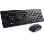 Dell KM3322W Keyboard and Mouse - USB Plunger Wireless RF 2.40 GHz Keyboard - Black - USB Wireless RF Mouse - Optical - 1000 dpi - 3 Button - Scroll Wheel - Black - Multimedia  Mute  Vo