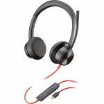Poly Blackwire 8225 Headset - Microsoft Teams Certification - Stereo - USB Type A  USB Type C - Wired - 32 Ohm - 20 Hz - 20 kHz - On-ear - Binaural - Ear-cup - 7.10 ft Cable - Noise Can