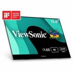 ViewSonic VX1655-4K-OLED 15.6 Inch 4K UHD Portable OLED Monitor with 2 Way Powered 60W USB C  Mini HDMI  Dual Speakers  and Built in Stand with Smart Cover - VX1655-4K-OLED - 4K UHD OLE