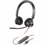 Poly Blackwire 3320 Headset - Stereo - USB Type A  USB Type C  Mini-phone (3.5mm) - Wired - 32 Ohm - 20 Hz - 20 kHz - Over-the-head - Binaural - Ear-cup - 7.15 ft Cable - Noise Cancelli