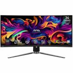 MSI MAG 341CQP OD-OLED 34in Class UW-QHD Curved Screen Gaming OLED Monitor - 21:9 - Black - 34in Viewable - OLED - Quantum Dot OLED Backlight - 3440 x 1440 - 1.07 Billion Colors - Adapt