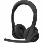 Logitech Zone 300 Wireless Bluetooth Headset With Noise-Canceling Microphone  Compatible with Windows  Mac  Chrome  Linux  iOS  iPadOS  Android - Black - Stereo - Wireless - Bluetooth -