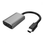 Mini DP to HDMI 2.0 F Adapter Cable Support 4K@60hz Aluminum Case Active Grey