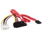 Right Angle SATA 22P to 7P Cable F/F 18in with LP4  Adapter