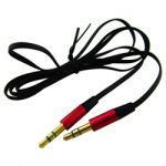 3.5mm Stereo Flat Audio CableM/M 3'(1M) Blackwith Metallic Red