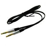 3.5mm Stereo Flat Audio CableM/M 3'(1M) Blackwith Metallic Silver