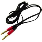 3.5mm Stereo Flat Audio CableM/M 6.5'(2M) Blackwith Metallic Red