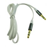3.5mm Stereo Flat Audio CableM/M 3'(1M) White with Metallic Grey