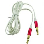 3.5mm Stereo Flat Audio CableM/M 6.5'(2M) Whitewith Metallic Red