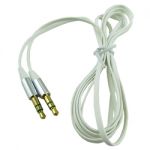 3.5mm Stereo Flat Audio CableM/M 6.5'(2M) White with Metallic Silver