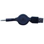 iPod Shuffle to USB Cable Black Retractable