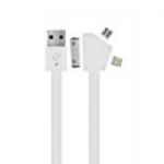 3 in 1 (Micro+Lightning+30Pin) USB Chargingand Data Cable 3' (1m) White