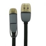 2 in 1 (Micro+Lightning) USB Charging and Data Cab3'(1M )Black
