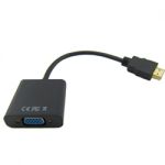HDMI Male to VGA Female 9in Black Cable with Audio  