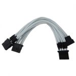Molex to 3 Molex Extension 2' With White Sleeve 