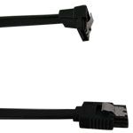 SATA3 6Gb/s Straight to Right Angle M/M 8in Black Cable w/Metal Latch