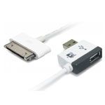 #Y-2015  iPad To USB A/ Male+Female Cable w/hub White