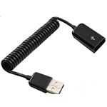 USB to USB Coiled Cable M/F 1M (3') Black