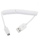 USB to Micro USB Coiled Cable M/M 1M (3') White