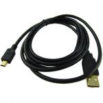 USB2.0 Cable A Type to Mini 5-Pin Gold-Plated 6' Black
