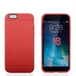 Grid Pattern Design TPU Case for iPhone 6 Red
