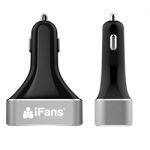 iFans 5 USB Car Charger 5*2.4A Silver w/ Black