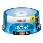 Maxell 638010 DVD Recordable Media - DVD-R - 16x -x - 4.70 GB - 25 Pack Spindle