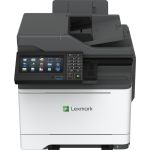 Lexmark CX625ade Laser Multifunction Printer-Color-Copier/Fax/Scanner-40 ppm Mono/Color Print-2400x600 Print-Automatic Duplex Print-100000 Pages Monthly-251 sheets Input-Color Scanner-1