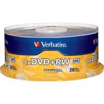 Verbatim DVD+RW 4.7GB 4X with Branded Surface - 30pk Spindle - 4.7GB - 30 Pack