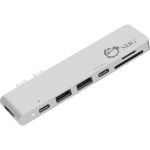 SIIG Thunderbolt 3 USB-C Hub HDMI with Card Reader & PD Adapter - Silver - SD  SDHC  SDXC  microSD  microSDHC  microSDXC  TransFlash  MultiMediaCard (MMC) - USB Type CExternal