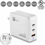 SIIG 100W GaN PD Combo Charger - 2C1A - USB-C Charging Station - Portable USB Type-C Charger - Maximum 100W output total - C1/C2 up to 100W - USB-A up to 30W - Powerfull 3-Port high-pow