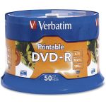 Verbatim DVD-R 4.7GB 16X White Inkjet Printable with Branded Hub - 50pk Spindle - 4.7GB - 50 Pack