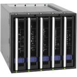 Icy Dock FatCage MB155SP-B 5x3.5in in 3x5.25in Hot Swap SATA HDD Cage - 5 x HDD Supported - Serial ATA/600 Controller - RAID Supported - 5 x Total Bays - 5 x 3.5in Bay - Internal