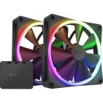 NZXT RF-R14DF-B1 F140 RGB 140mm Fan Black 2-Pack 500-1800 RPM 18x Programmable RGB LEDs NZXT CAM Controller