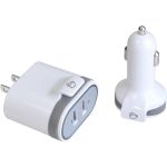 SIIG Fast Charging USB Wall Charger & Car Charger Bundle Pack - White - 12 V DC  120 V AC  230 V AC  24 V DC Input - 5 V DC/3.40 A Output