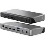 Alogic MX3 Docking Station - for Notebook/Smartphone/Monitor - Memory Card Reader - SD  microSD - 100 W - USB Type C - 3 Displays Supported - 4K  5K - 3840 x 2160 - 1 x USB 3.1 Type-C P