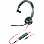 Poly Blackwire 3310 USB-C Headset TAA - Mono - USB Type C  Mini-phone (3.5mm) - Wired - 32 Ohm - 20 Hz - 20 kHz - On-ear - Monaural - Ear-cup - 7.10 ft Cable - Omni-directional Micropho