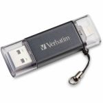 Verbatim Store 'n' Go Dual 128GB USB 3.2 (Gen 1) Type A Flash Drive - 128 GB - USB 3.2 (Gen 1) Type A - Graphite - Lifetime Warranty