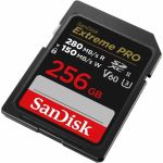 SanDisk Extreme PRO 256 GB Class 10/UHS-II (U3) V60 SDXC - 1 Pack - 280 MB/s Read - 150 MB/s Write - Lifetime Warranty