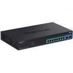 TRENDnet 10-Port Gigabit Web Smart PoE+ Switch with 8 Gigabit PoE+ Ports  2 SFP Slots  130W PoE Budget  VLAN  QoS  LACP  IPv4/IPv6 Static Routing  Black  TPE-1021WS - 8 Ports - Manageab