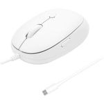 Macally MFAEC - Wired USB C Mouse for Mac with Back Button - Cable - White - USB Type C - 2400 dpi