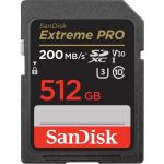 SanDisk Extreme PRO 512 GB Class 3/UHS-I (U3) V30 SDXC - 200 MB/s Read - 140 MB/s Write - Lifetime Warranty