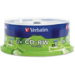 Verbatim CD-RW 700MB 4X-12X High Speed with Branded Surface - 25pk Spindle - 700MB - 25 Pack