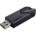 Kingston DataTraveler Exodia 64GB USB 3.2 (Gen 1) Type A Flash Drive - 64 GB - USB 3.2 (Gen 1) Type A - Matte Black - 5 Year Warranty