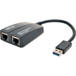 Tripp Lite U336-002-GB USB 3.0 to Dual PortGigabit Ethernet Adapter RJ45 10/100/1000 Mbps 2x USB Ports